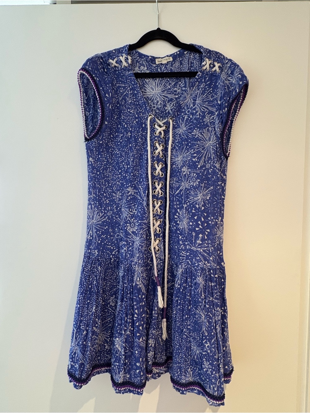 Poupette St. Barth - Blue Lace-Up dress, size XS